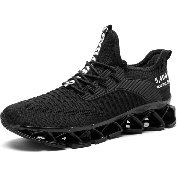 Women's Running Walking Blade Sport Work Tennis Black Athletic Sneakers Shoes - Picture 4 of 7